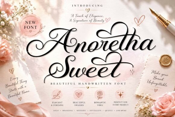 Anoretha Sweet: A Handwritten Font for Elegant Storytelling