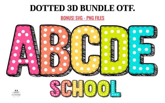 Dotted 3D Rainbow Font: A Whimsical Twist for Modern Design