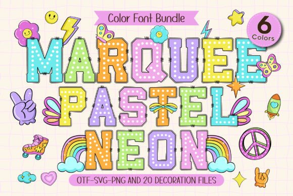 Marquee Pastel Neon: A Playful Font for Creative Projects