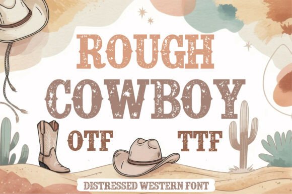 Rough Cowboy: The Bold Distressed Western Display Font